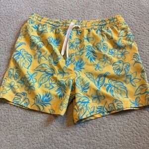 Chubbies Kids Yellow and Blue Swim Trunks Youth XL 18/20
